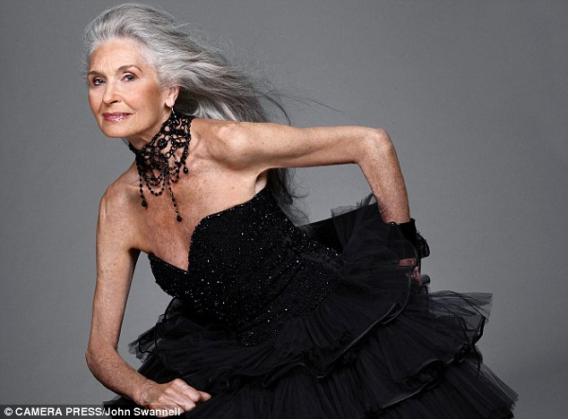 Vintage glamour: Daphne Selfe is still in demand as a model and shows how older women can still be sexy and powerful